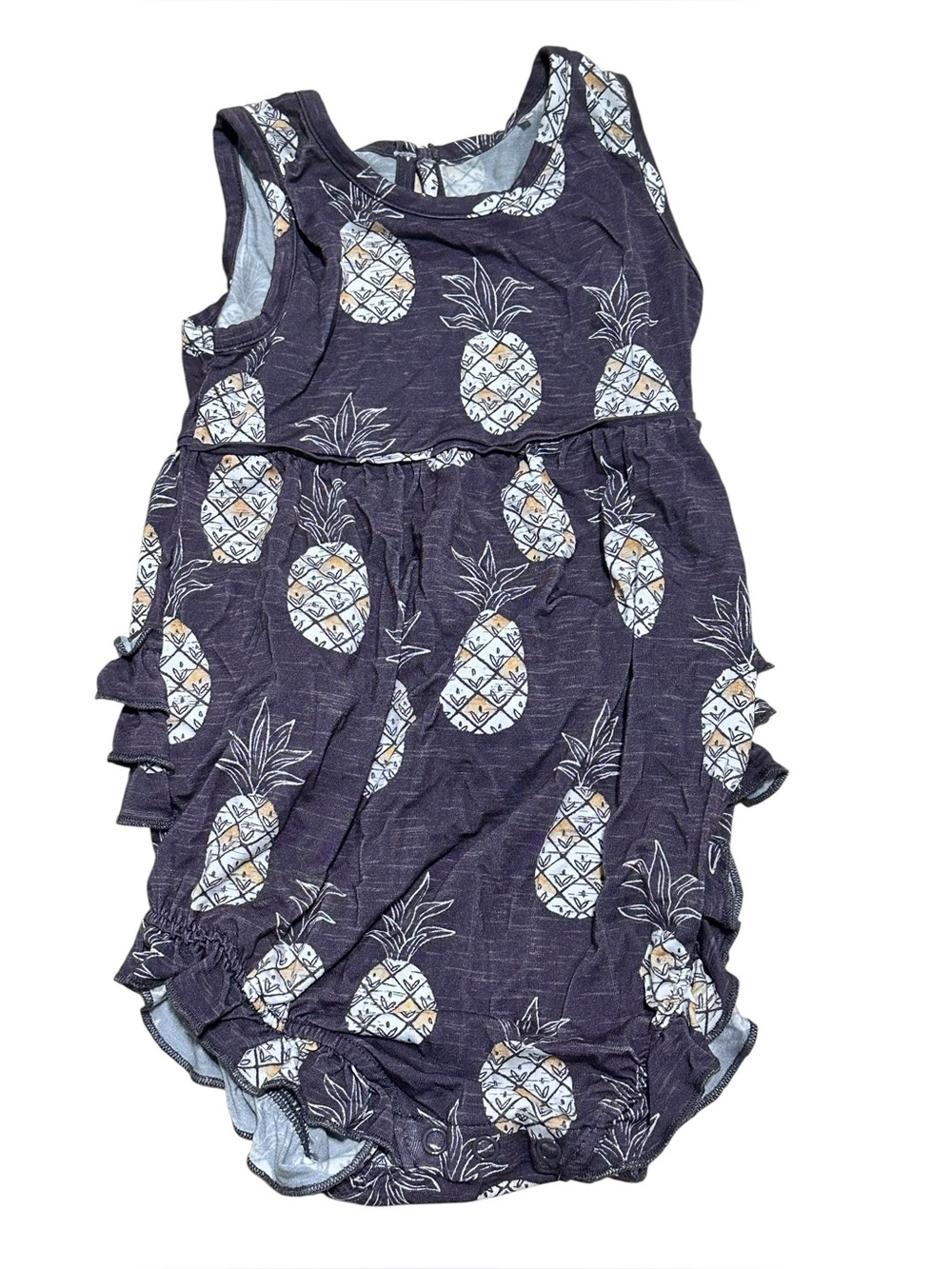 Little sleepies play Pineapple Print Sleeveless Baby Romper 18-24 month like new